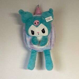 Cute Plush Backpack with Skull Detail